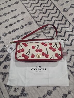NWT Coach Dinky Cherry Print